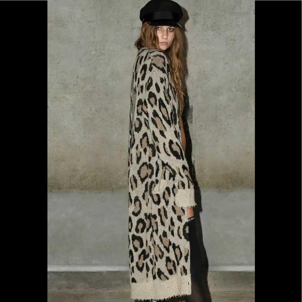 R13 Long Leopard Cardigan. Size XS.